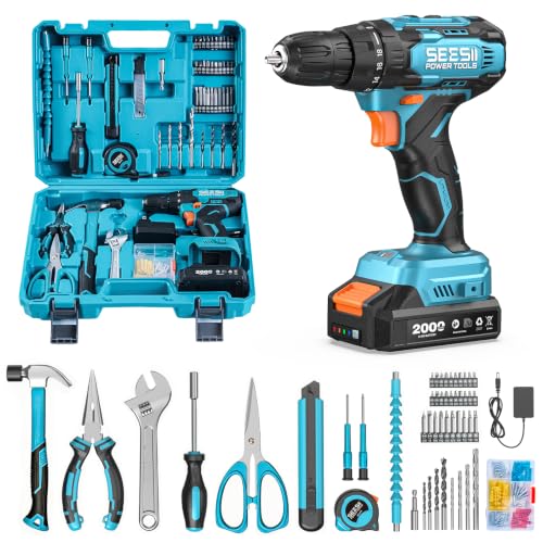 SEESII 20V Power Drill Set, 183 pieces