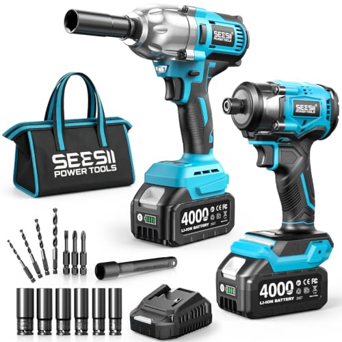 SEESII Impact Wrench & Impact Driver Combo Kit