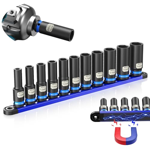 SEESII 1/2-Inch Drive Deep Impact Socket Set, metric