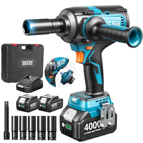 SEESII 1/2-Inch Impact Wrench, 885 ft-lbs, side handle