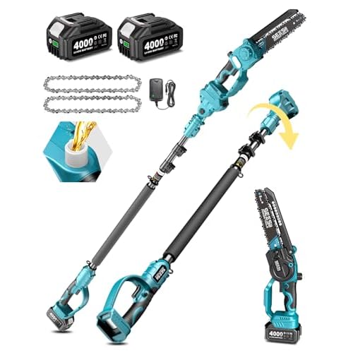 SEESII 8-Inch 2-in-1 Pole Saw, 2 × 4.0 Ah