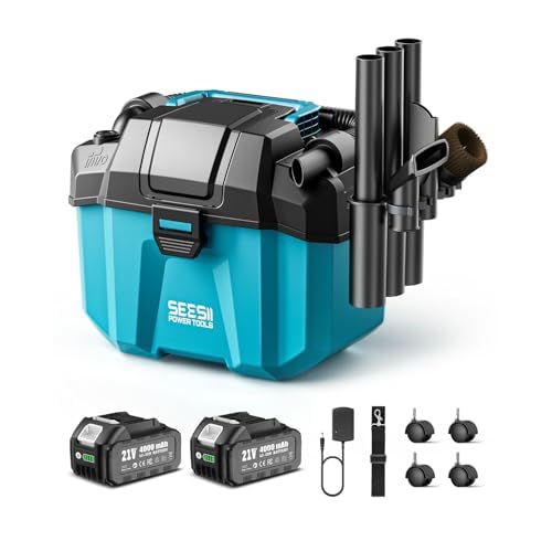 SEESII 21V Wet & Dry Shop Vacuum, 2.6 gallon